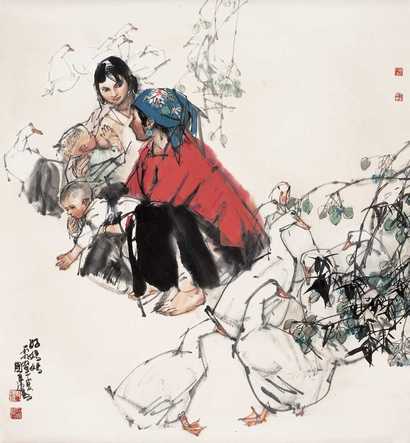 史国良 1994年作 好妈妈 立轴